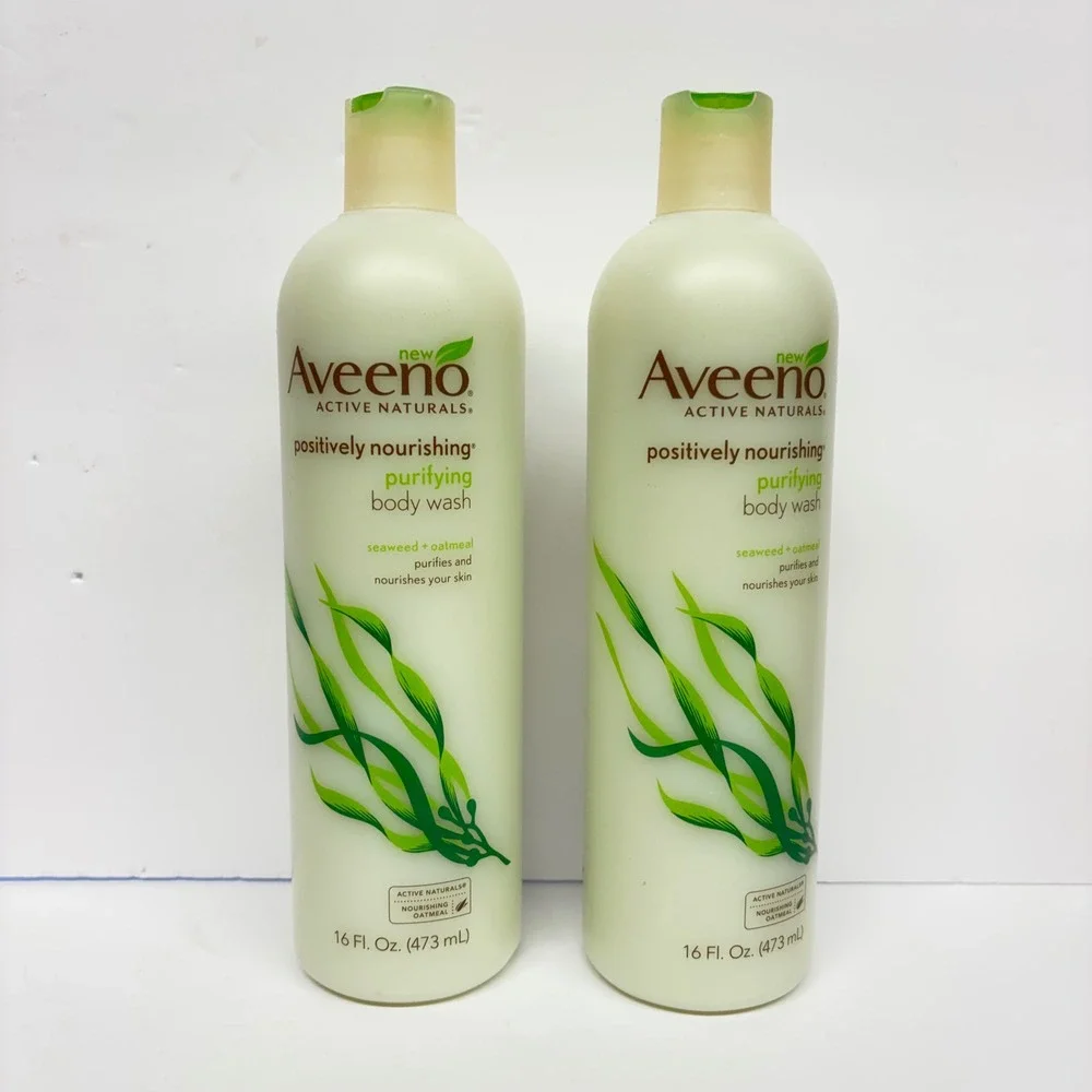 Aveeno Positively Nourishing Purifying Body Wash Seaweed & Oatmeal 16oz 2pk